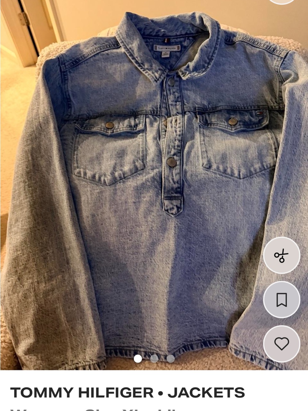 Tommy Hilfiger Light Blue Denim Pullover Shirt Jacket